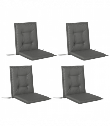 Outsunny Set of 4 Garden Chair Cushions, Outdoor Seat Pads, Light Grey