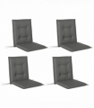Outsunny Set of 4 Garden Chair Cushions, Outdoor Seat Pads, Light Grey