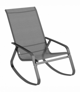 Outsunny Garden Rocking Chair with Armrests, High Back, Grey