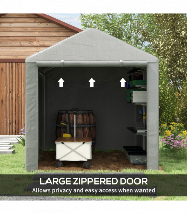 Outsunny 1.6 x 2.2m Garden Storage Shed Portable Shed Tent, Light Grey