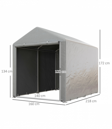Outsunny 1.6 x 2.2m Garden Storage Shed Portable Shed Tent, Light Grey