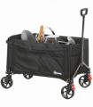 Outsunny Folding Trolley on Wheels, Garden Cart with Openable Sides, Black