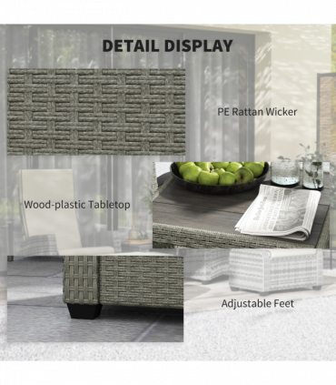 Outsunny 5 PCs Rattan Garden Furniture Set with Reclining Chairs, Grey