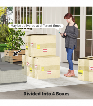 Outsunny 5 PCs Rattan Garden Furniture Set with Reclining Chairs, Grey