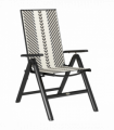 Outsunny Rattan Folding Chair w/ 5-Position Adjustable Backrest, Black