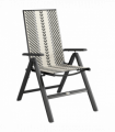 Outsunny Rattan Folding Chair w/ 5-Position Adjustable Backrest, Grey
