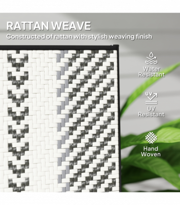 Outsunny Rattan Folding Chair w/ 5-Position Adjustable Backrest, Grey