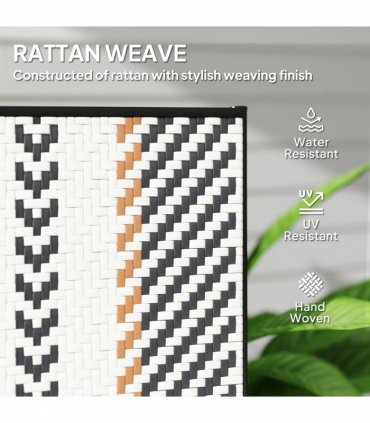 Outsunny 2PCs Rattan Folding Chair w/ 5-Position Adjustable Backrest, Black