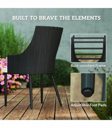 Outsunny 6 Seater Garden Furniture with Cushions, Parasol Hole, Cream White