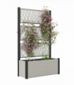 Outsunny Garden Planter Box with Trellis, Rattan Raised Bed, Mixed-grey