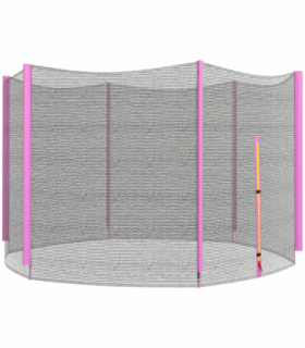 SPORTNOW 10ft Trampoline Net Replacement Safety Net with Zipped Door, Pink