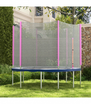 SPORTNOW 10ft Trampoline Net Replacement Safety Net with Zipped Door, Pink