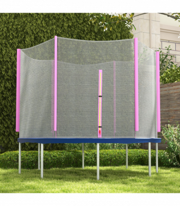 SPORTNOW 10ft Trampoline Net Replacement Safety Net with Zipped Door, Pink