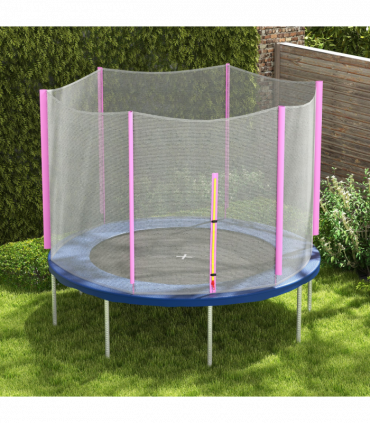 SPORTNOW 10ft Trampoline Net Replacement Safety Net with Zipped Door, Pink