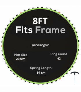 SPORTNOW Trampoline Mat with 42 V-Hooks, for 8ft Trampoline, Green