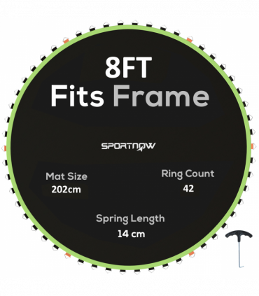 SPORTNOW Trampoline Mat with 42 V-Hooks, for 8ft Trampoline, Green