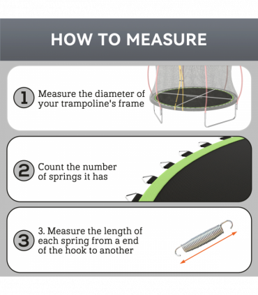 SPORTNOW Trampoline Mat with 42 V-Hooks, for 8ft Trampoline, Green