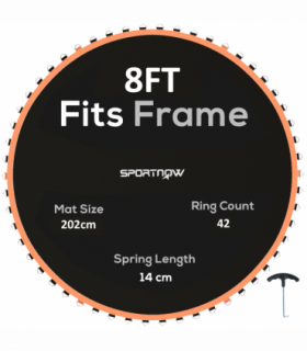 SPORTNOW Trampoline Mat with 42 V-Hooks, for 8ft Trampoline, Orange