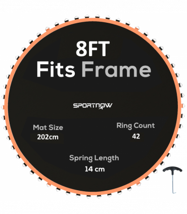SPORTNOW Trampoline Mat with 42 V-Hooks, for 8ft Trampoline, Orange