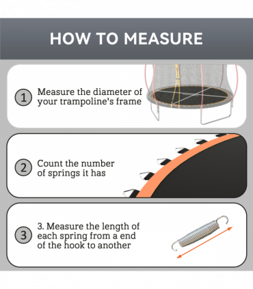 SPORTNOW Trampoline Mat with 42 V-Hooks, for 8ft Trampoline, Orange