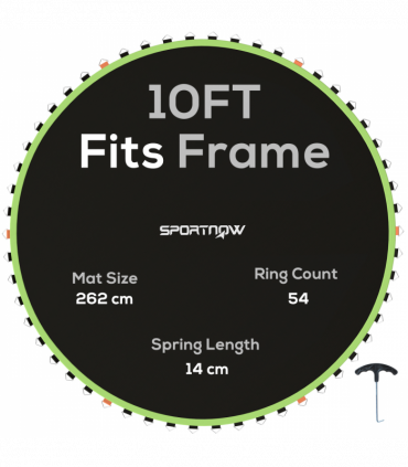 SPORTNOW Trampoline Mat with 54 V-Hooks, for 10ft Trampoline, Green