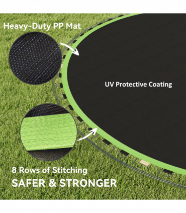 SPORTNOW Trampoline Mat with 54 V-Hooks, for 10ft Trampoline, Green