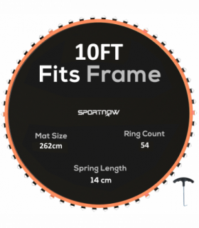 SPORTNOW Trampoline Mat with 54 V-Hooks, for 10ft Trampoline, Orange
