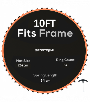 SPORTNOW Trampoline Mat with 54 V-Hooks, for 10ft Trampoline, Orange