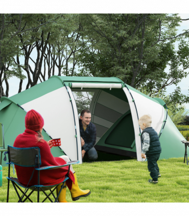 Outsunny 4-6 Persons Camping Tent Dome Family Travel Group Hiking Room Fishing