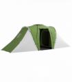 Outsunny 4-6 Man Camping Tent with 2 Bedroom and Living Area, Green, White