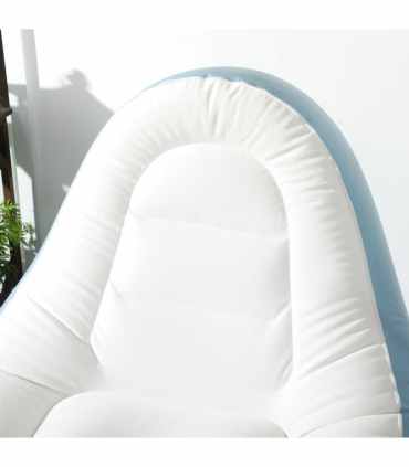 Outsunny Inflatable Chair and Footstool for Gaming, Reading, Watching White