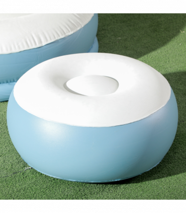 Outsunny Inflatable Chair and Footstool for Gaming, Reading, Watching White