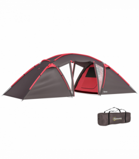 Outsunny 4-6 Man Family Camping Tent w/ 2 Bedrooms, a Living Room, Grey