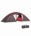 Outsunny 4-6 Man Family Camping Tent w/ 2 Bedrooms, a Living Room, Grey