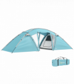Outsunny 4-6 Man Family Camping Tent w/ 2 Bedrooms, a Living Room, Blue