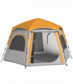 Outsunny Instant Camping Tent, 4 Person Easy Setup Dome Tent, Light Grey