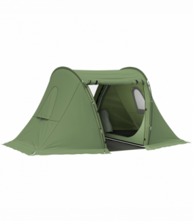 Outsunny 3 Man Camping Tent with 2 Bedrooms, 3000mm Waterproof, Green