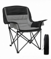 Outsunny Camping Chair for Adults, Padded Folding Chair, Grey
