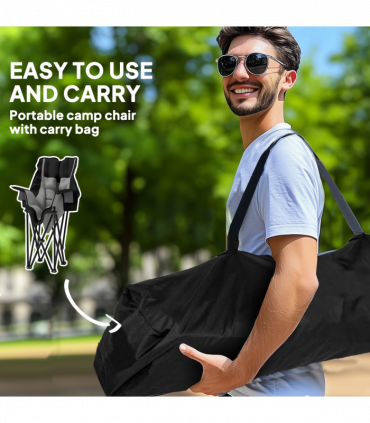 Outsunny Camping Chair for Adults, Padded Folding Chair, Grey