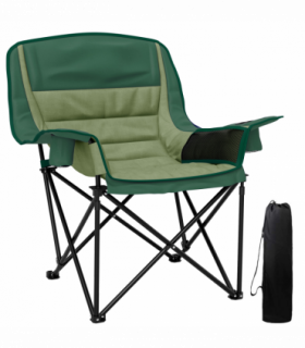 Outsunny Camping Chair for Adults, Padded Folding Chair, Olive Green