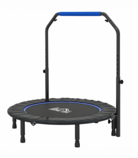 HOMCOM 45" Foldable Mini Fitness Trampoline w/ Foam Handle, Blue