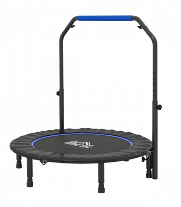 HOMCOM 45" Foldable Mini Fitness Trampoline w/ Foam Handle, Blue
