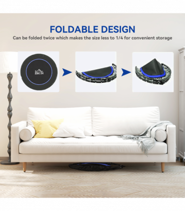 HOMCOM 45" Foldable Mini Fitness Trampoline w/ Foam Handle, Blue