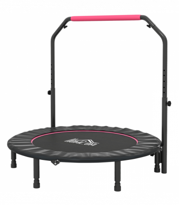 HOMCOM 48" Foldable Mini Fitness Trampoline w/ Foam Handle, Pink