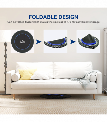 HOMCOM 48" Foldable Mini Fitness Trampoline w/ Foam Handle, Blue