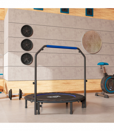 HOMCOM 48" Foldable Mini Fitness Trampoline w/ Foam Handle, Blue