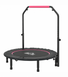 HOMCOM 45" Foldable Mini Fitness Trampoline w/ Foam Handle, Pink