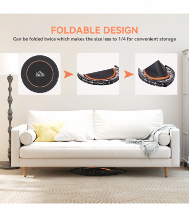 HOMCOM 45" Foldable Mini Fitness Trampoline w/ Foam Handle, Orange