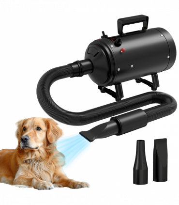 PawHut 2200W Dog Hair Dryer with Adjustable Temperature & Velocity, Black