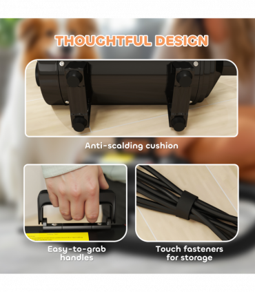 PawHut 2200W Dog Hair Dryer with Adjustable Temperature & Velocity, Black